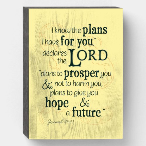 Jeremiah 2911 I know the plans I have for you Wooden Box Sign