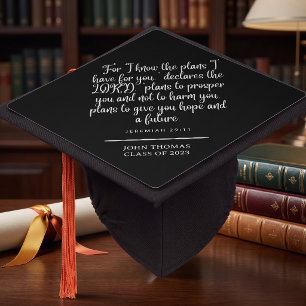 Jeremiah 29:11 Inspirational Bible Verse Graduation Cap Topper