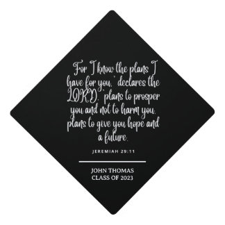 Jeremiah 29:11 Inspirational Bible Verse Graduation Cap Topper