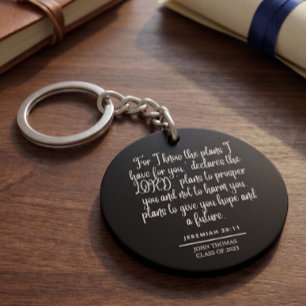 Jeremiah 29:11 Inspirational Bible Verse Keychain