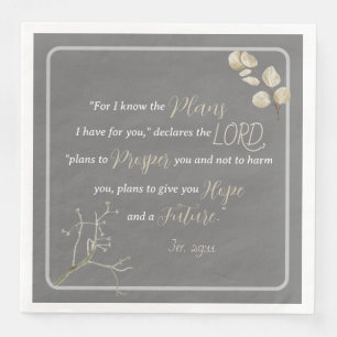 Jeremiah 29:11 Inspirational Bible Verse Paper Dinner Napkins