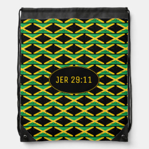 JEREMIAH 29:11 Jamaica Map JAMAICAN FLAG Drawstring Bag