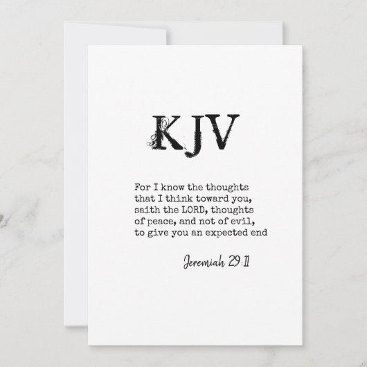 Jeremiah 29:11 KJV Bible Quote - Can Be Customized (Front)