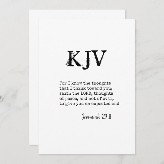 Jeremiah 29:11 KJV Bible Quote - Can Be Customized (Front/Back)