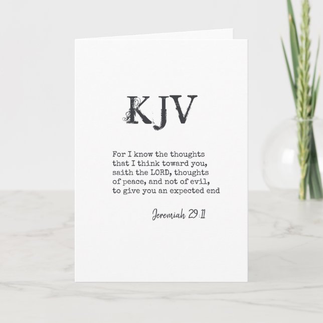 Jeremiah 29:11 KJV Bible Quote - Can Be Customized Card (Front)
