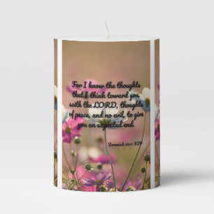 Jeremiah 29:11 KJV Bible Verse Pic Pillar Candle