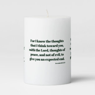Jeremiah 29:11 KJV Bible Verse Pillar Candle