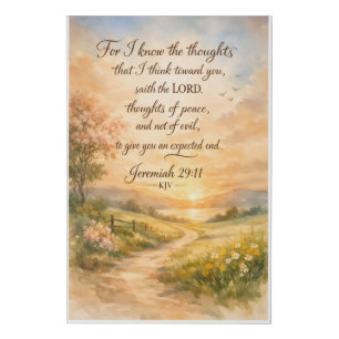 Jeremiah 29:11 KJV Scripture Wall Art Print