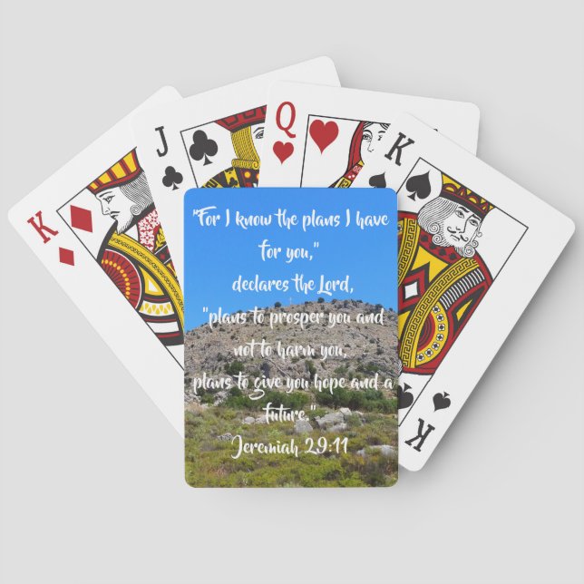 Jeremiah 29:11 MountainView Customizable Christian Poker Cards (Back)