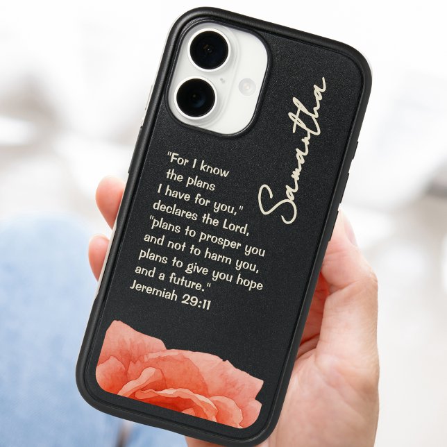 Jeremiah 29:11 Personalized Bible Verse And Rose Otterbox iPhone Case (Creator Uploaded)