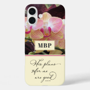 Jeremiah 29:11 Pink Cream Orchids iPhone 16 Plus Case