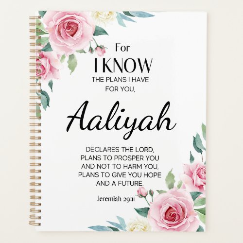 Jeremiah 2911 Pink Rose Personalize Planner