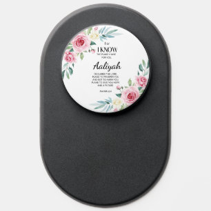 Jeremiah 29:11 Pink Rose Personalize PopSocket