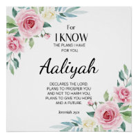 Jeremiah 29:11 Pink Rose Personalize