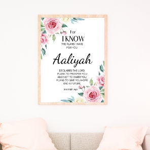 Jeremiah 29:11 Pink Rose Personalize Poster