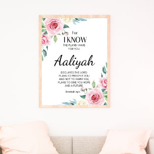 Jeremiah 29:11 Pink Rose Personalize Poster