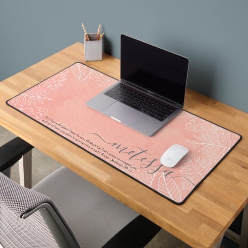 Jeremiah 2911 Pink Tropical Personalized  Desk Mat