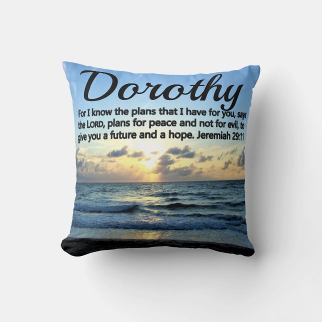 JEREMIAH 29:11 PRAYER FOR I KNOW THE PLANS CUSTOM THROW PILLOW (Front)