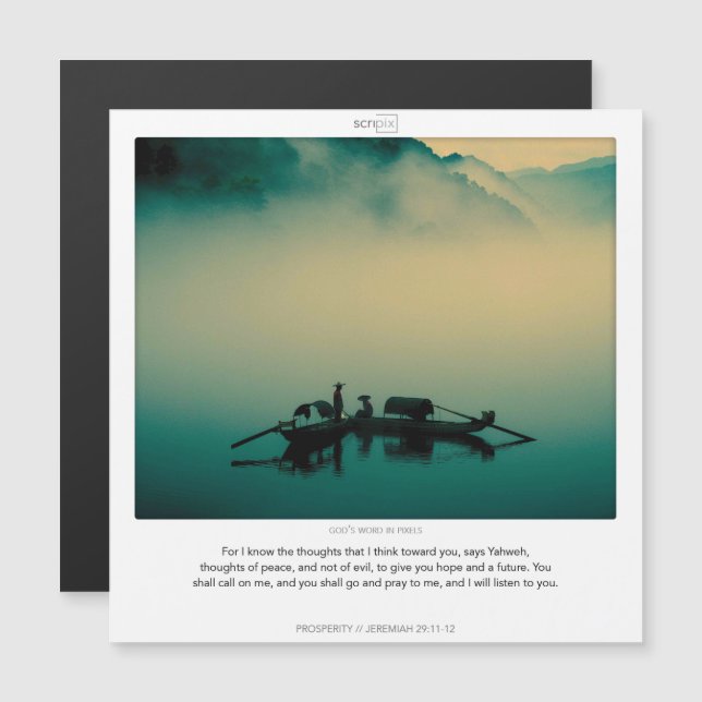Jeremiah 29:11 PROSPERITY SCRIPIX magnet card (Front/Back)