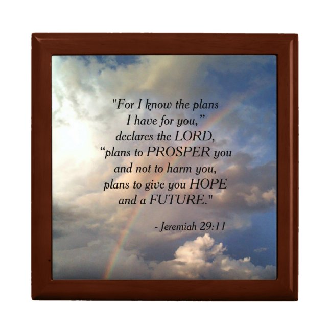 Jeremiah 29:11 Rainbow Jewelry Box (Front)