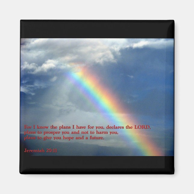 Jeremiah 29:11 Rainbow Magnet (Front)