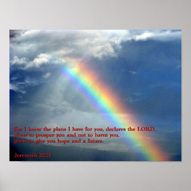 Jeremiah 29:11 Rainbow Poster (Front)
