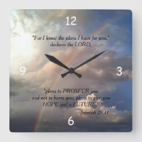 Jeremiah 29:11 Rainbow Wall Clock