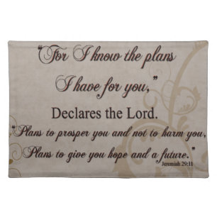 Jeremiah 29:11 Scripture Gift Cloth Placemat