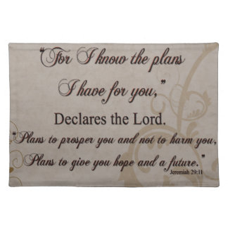 Jeremiah 29:11 Scripture Gift Cloth Placemat