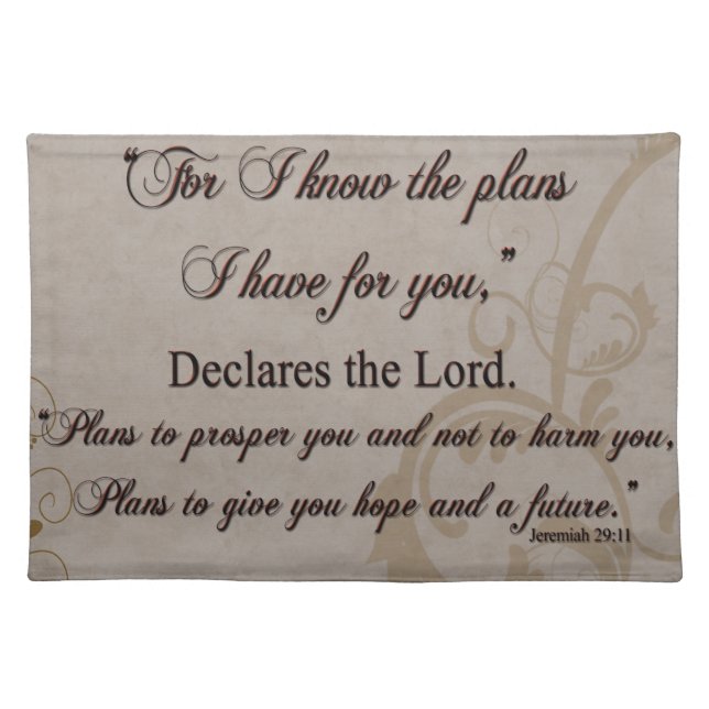 Jeremiah 29:11 Scripture Gift Cloth Placemat (Front)