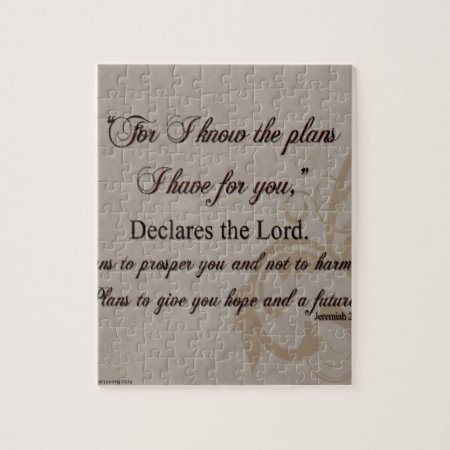 Jeremiah 29:11 Scripture Gift Jigsaw Puzzle