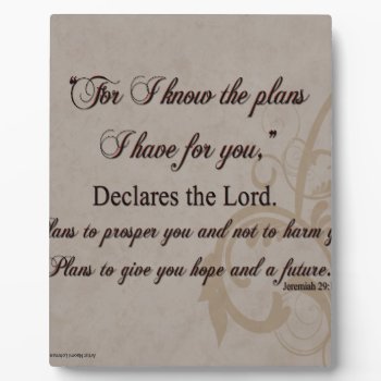Jeremiah 29:11 Scripture Gift Plaque by wallpraiseart at Zazzle