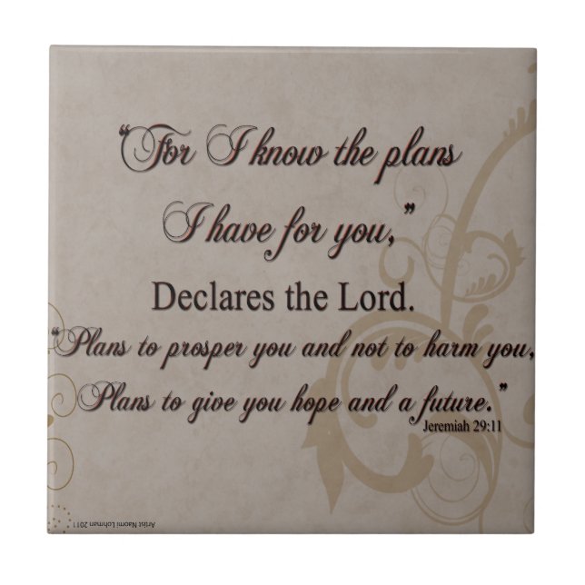 Jeremiah 29:11 Scripture Gift Tile (Front)