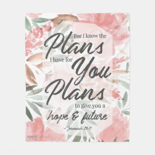 Jeremiah 29:11 Scripture: GraphicLoveShop Fleece Blanket