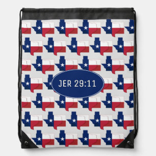 JEREMIAH 29:11 TEXAS Map Outline TEXAN FLAG Drawstring Bag