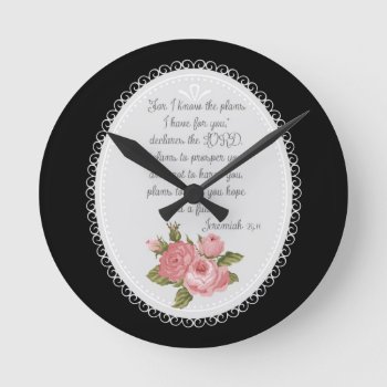 Jeremiah 29:11 Victorian Christian Gift Round Clock by Christian_Soldier at Zazzle