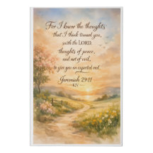 Jeremiah 29:11 Watercolor Scripture Canvas | Art