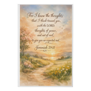 Jeremiah 29:11 Watercolor Scripture Canvas Art