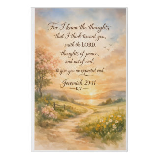 Jeremiah 29:11 Watercolor Scripture Canvas | Art