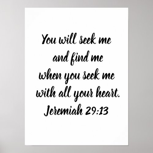 Jeremiah 2913 Minimalist Bible Verse Poster