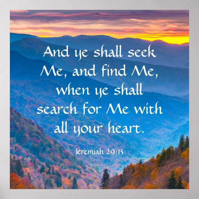 Jeremiah 29:13  poster (Front)