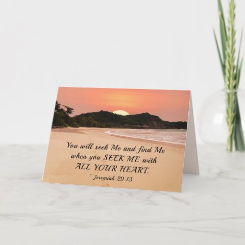 Jeremiah 2913 Seek Me with All Your Heart Bible Card