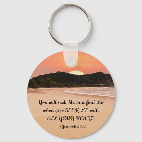 Jeremiah 2913 Seek Me with All Your Heart Bible Keychain
