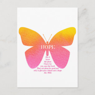 Jeremiah 29 Hope Butterfly Postcard