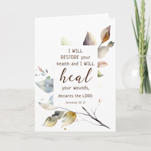 Jeremiah 30 17 I will restore your health Bible Card