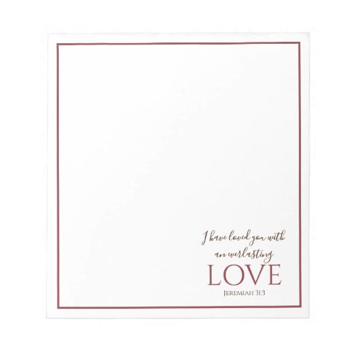 Jeremiah 313 Elegant Deep Red Bible Verse Notepad