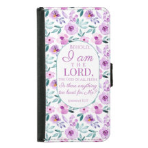 Jeremiah 32:27 with Purple Flowers Background