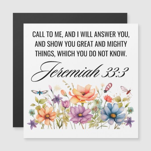 Jeremiah 33:3 Call to Me Wildflowers Scripture (Front/Back)