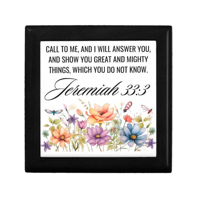 Jeremiah 33:3 Call to Me Wildflowers Scripture Gift Box (Front)