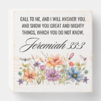Jeremiah 33:3 Call to Me Wildflowers Scripture